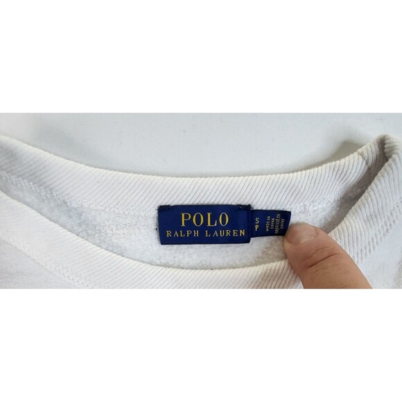 Polo Ralph Lauren Sailing Team Bear Pull Over Sweatshirt Womens S/P White - Picture 3 of 8